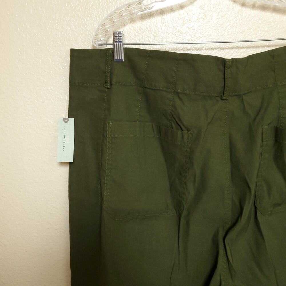 ANTHROPOLOGIE Plus Military Green Colette Linen Blend Wide Leg Pants Sz 24W - Picture 11 of 12